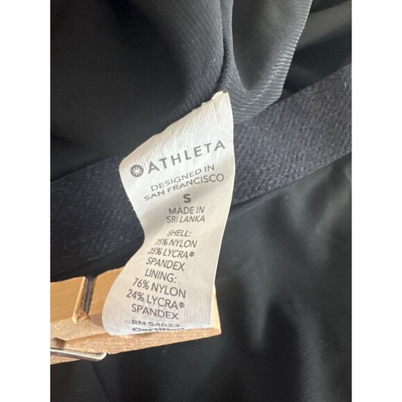 Athleta Womens Halter One-Piece Swimsuit Black Purple Color block size small S - Picture 5 of 6